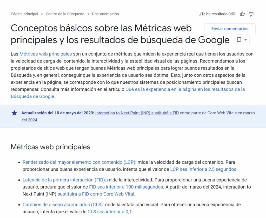 Posicionamiento Core Web Vitals