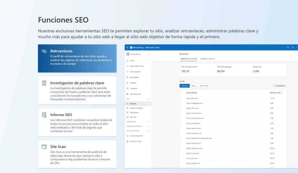Posicionamiento microsoft Bing