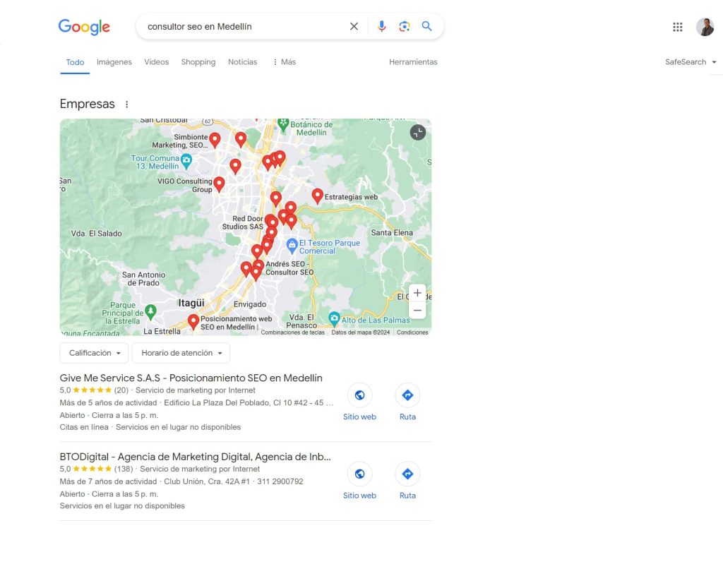 Búsqueda local _Consultor SEO en Medellín