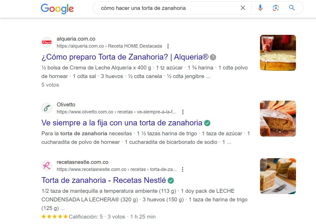 Posicionamiento ejemplo de meta descripciones