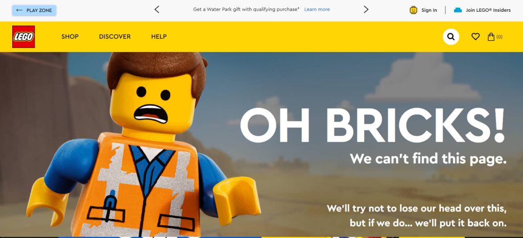 Posicionamiento ejemplo página error 404